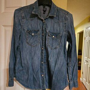 Gap Denim shirt, pearlesque snap closure